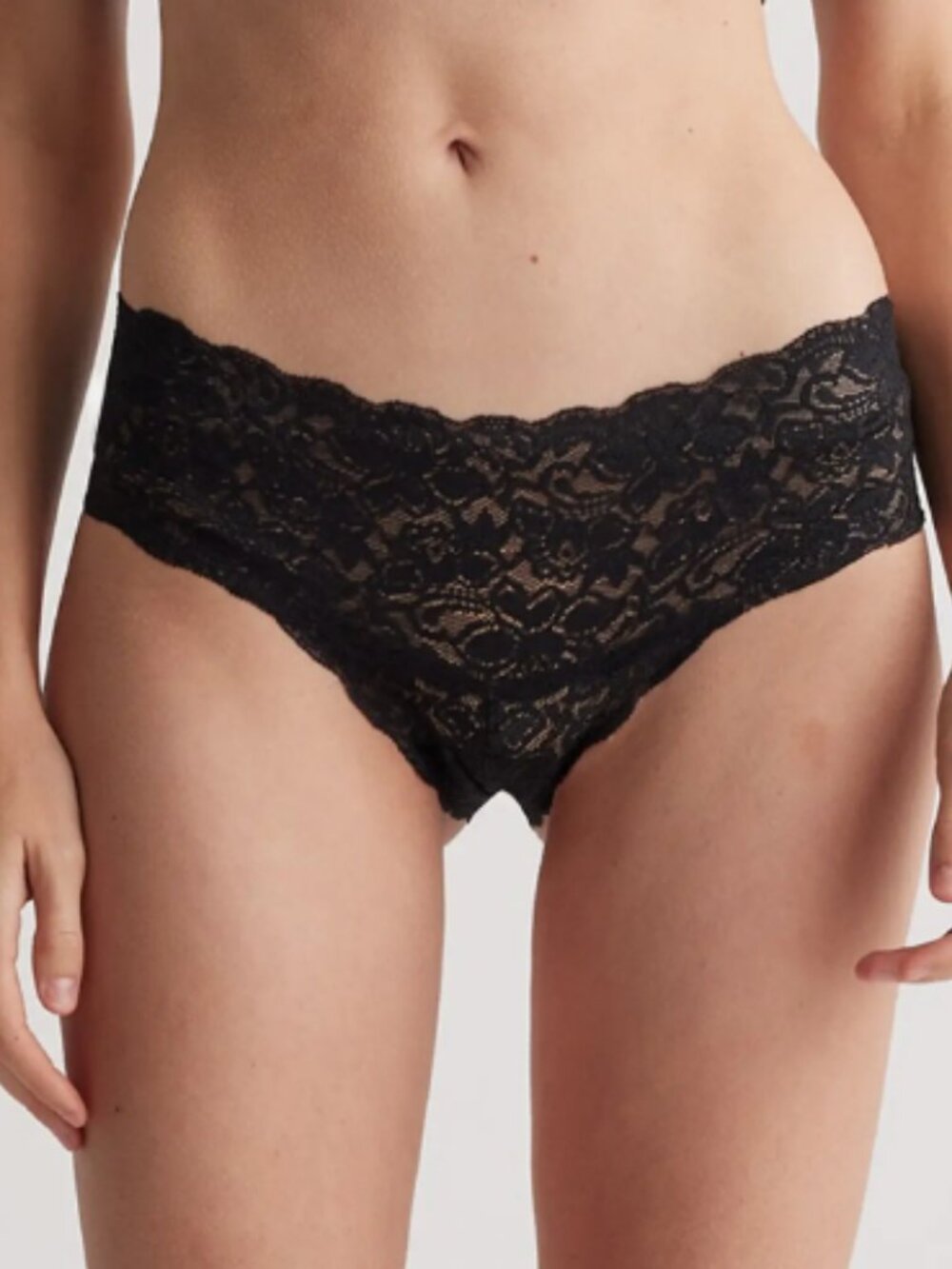 Quince Stretch Lace Cheeky Brief (6-pack) Black/Nude M NEW